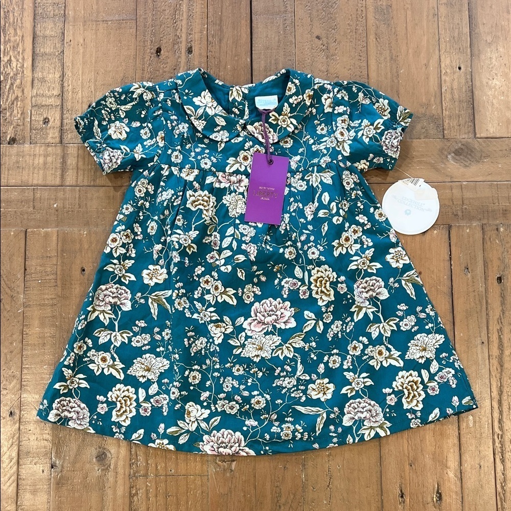 Edgehill collection liberty of London teal floral dress nwt 12 months